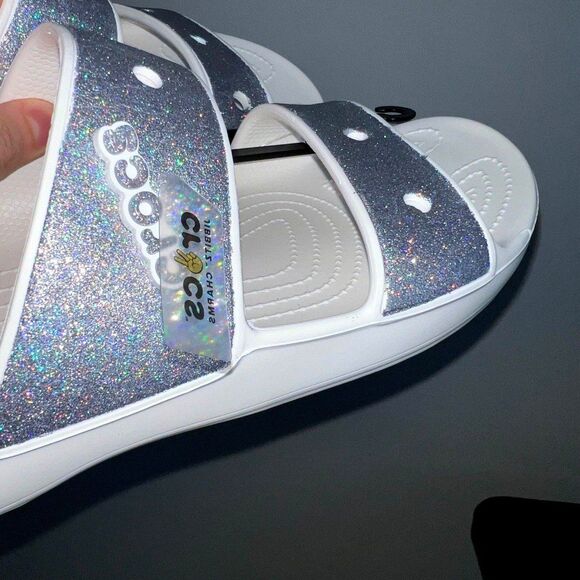 BNWT Glitter Crocs Sandals Women's 13 / Men's 12 Unisex - Picture 3 of 7